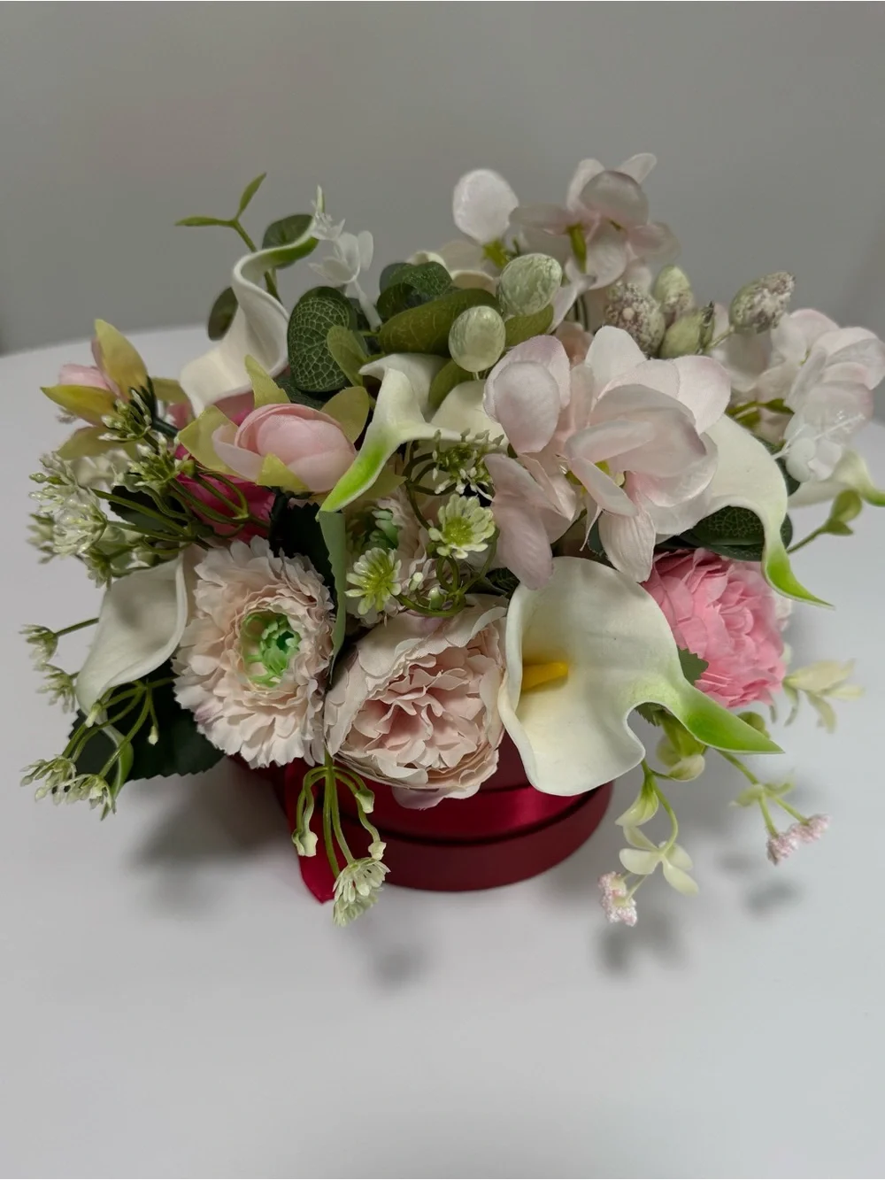 Bridal Flower Bouquet Box in Blush, White & Green